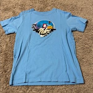 Nike Sky Blue Tee with Vibrant Graphic